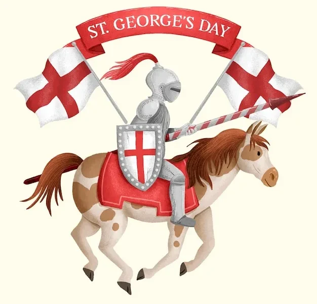 Stylish Red Cross St. George’s Day Card Layout
