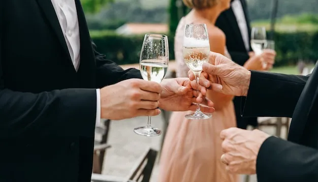 Casual Toast from a Group of Friends