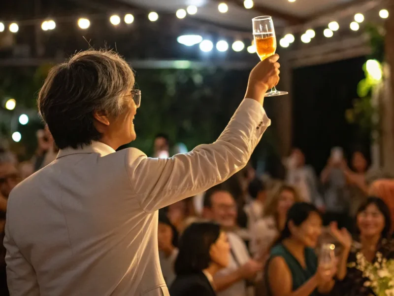 Witty toast composition for celebrations